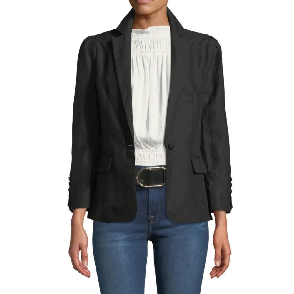 Frame | Black Single Button Pleat Blazer - Size 4 NWT
